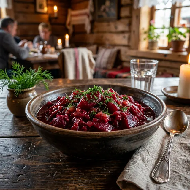 Buraki zasmażane w Restauracji Krakoski na Kazimierzu w Krakowie.