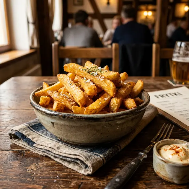 Frytki w Restauracji Krakoski na Kazimierzu w Krakowie.